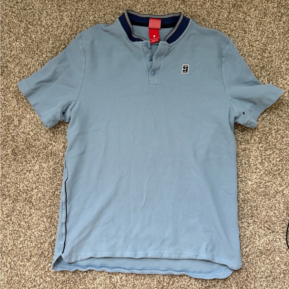 Nike Tennis Men's Blue Polo Shirt Size Large